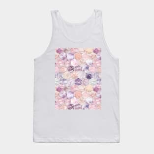 Rose Quartz and Amethyst Stone and Marble Hexagon Tiles Tank Top